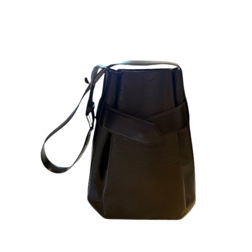 Louis Vuitton Black Epi Leather Sac D'Epaule Bucket Bag & Pochette-Vintage